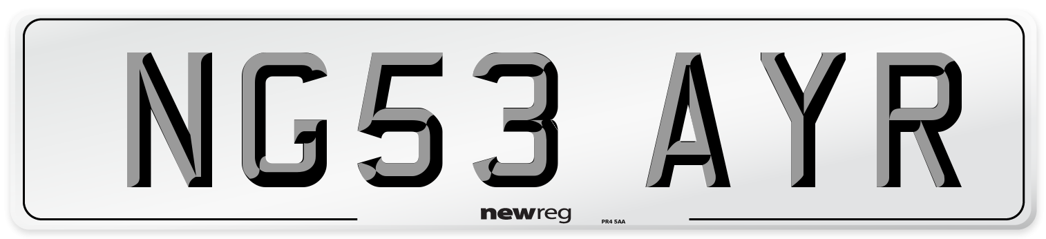 NG53 AYR Number Plate from New Reg